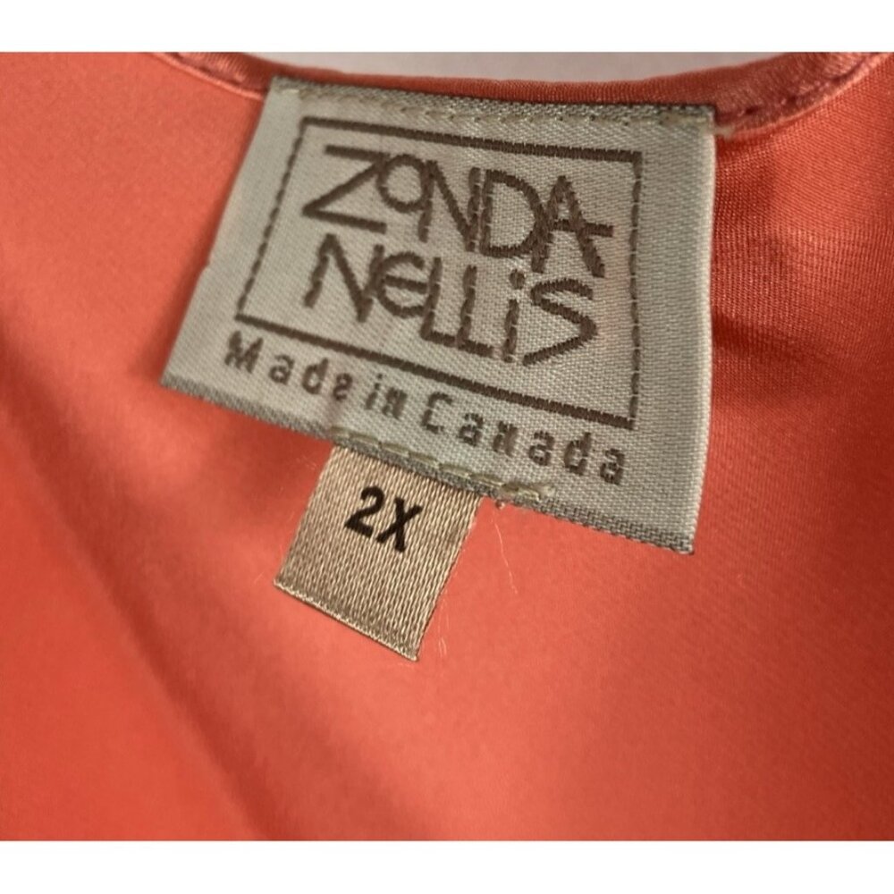 Os Zonda Nellis silk and linen Coral summer 3 piece set tunic tank pants - Picture 10 of 10